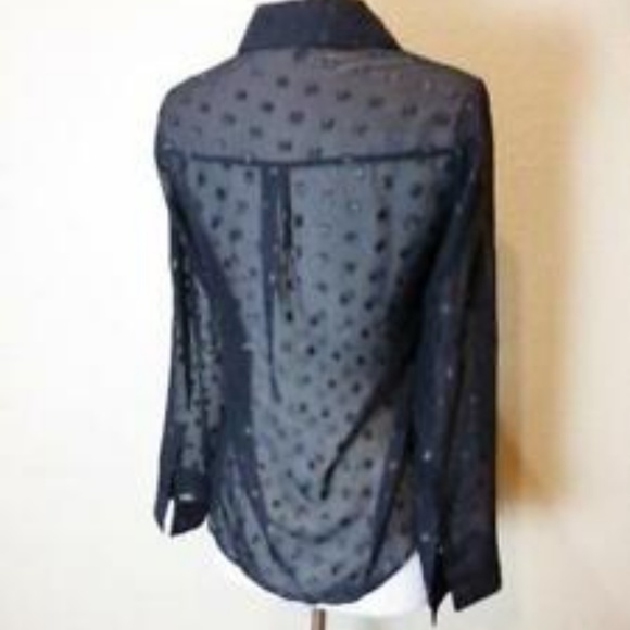 Express Portofino button down shirt black sheer - Picture 4 of 8